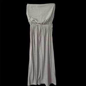 Belle Du Jour Striped Strapless Maxi Dress - Black & White 16